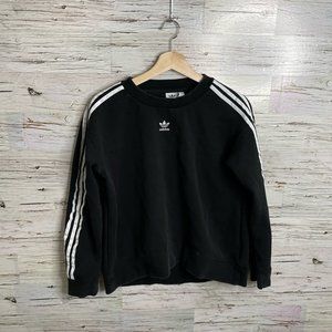 Adidas crew neck sweater black white size xs